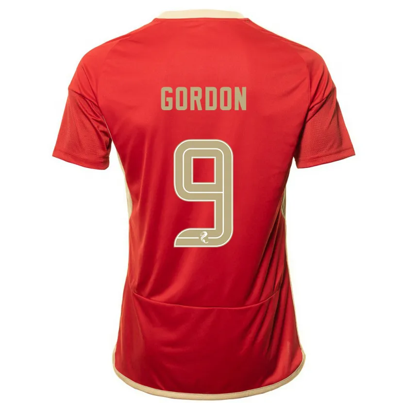 Danxen Niño Camiseta Lauren Gordon #9 Rojo 1ª Equipación 2023/24 La Camisa