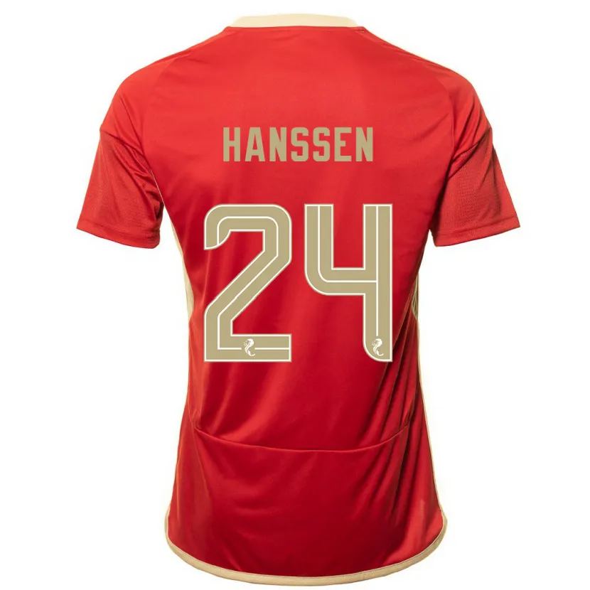 Danxen Niño Camiseta Nadine Hanssen #24 Rojo 1ª Equipación 2023/24 La Camisa