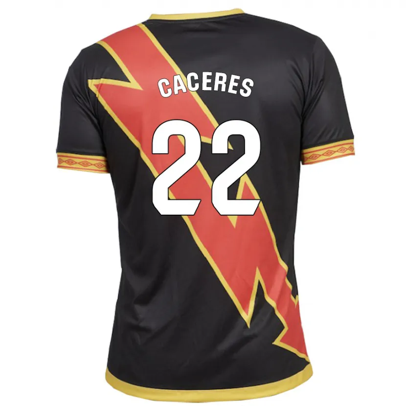 Danxen Niño Camiseta Daniel Cáceres #22 Negro 2ª Equipación 2023/24 La Camisa