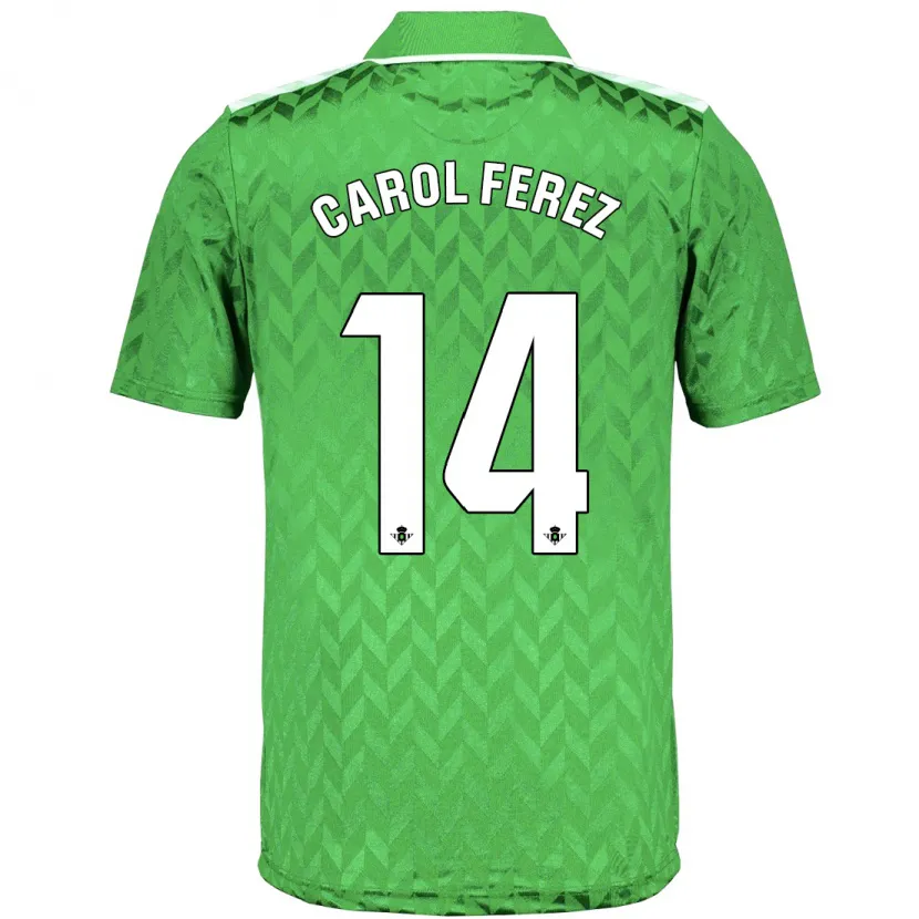 Danxen Niño Camiseta Carolina Férez Méndez #14 Verde 2ª Equipación 2023/24 La Camisa