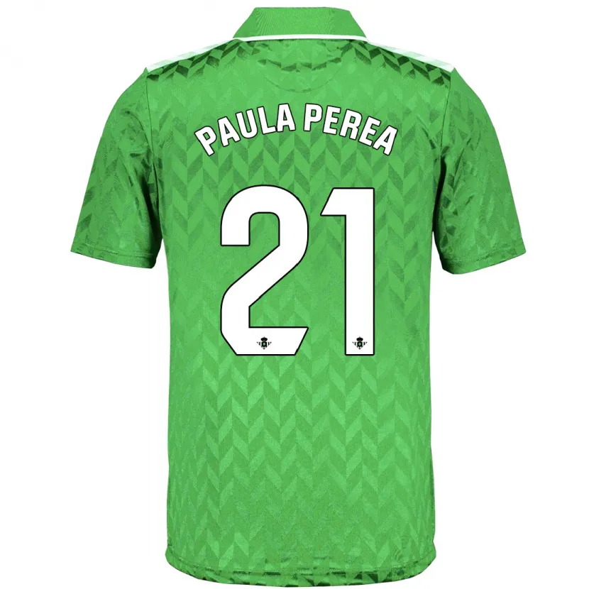 Danxen Niño Camiseta Paula Perea Ramírez #21 Verde 2ª Equipación 2023/24 La Camisa