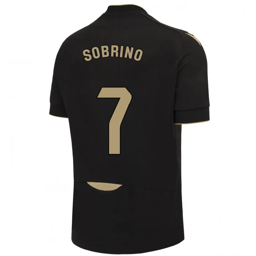 Danxen Niño Camiseta Rubén Sobrino #7 Negro 2ª Equipación 2023/24 La Camisa