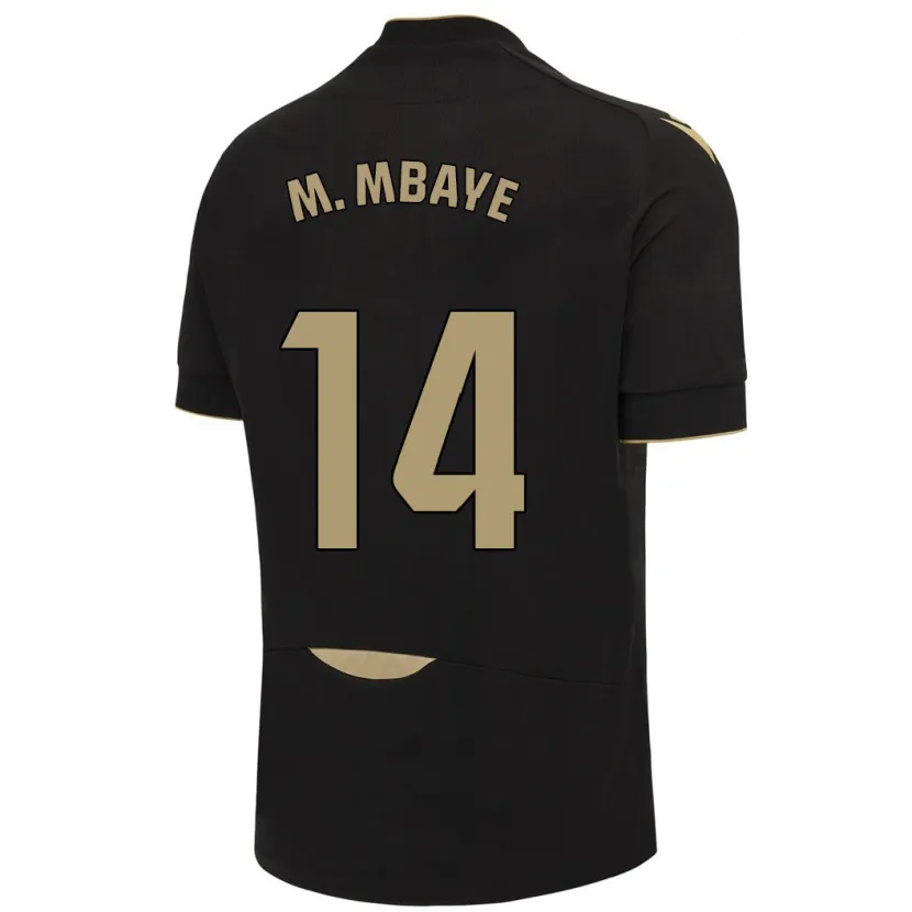 Danxen Niño Camiseta Momo Mbaye #14 Negro 2ª Equipación 2023/24 La Camisa