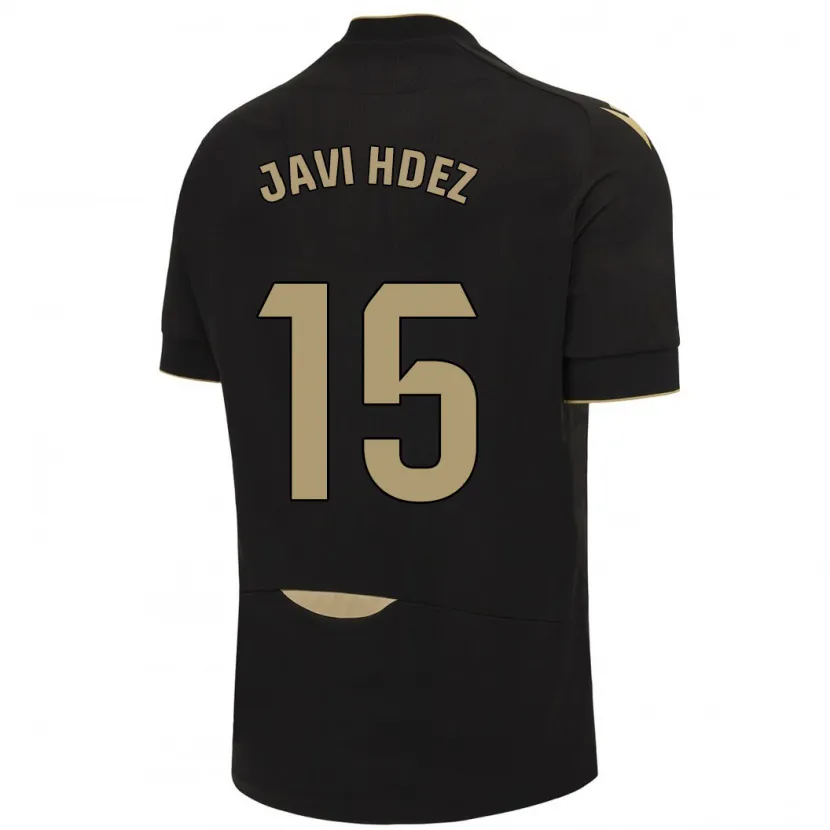 Danxen Niño Camiseta Javi Hernández #15 Negro 2ª Equipación 2023/24 La Camisa