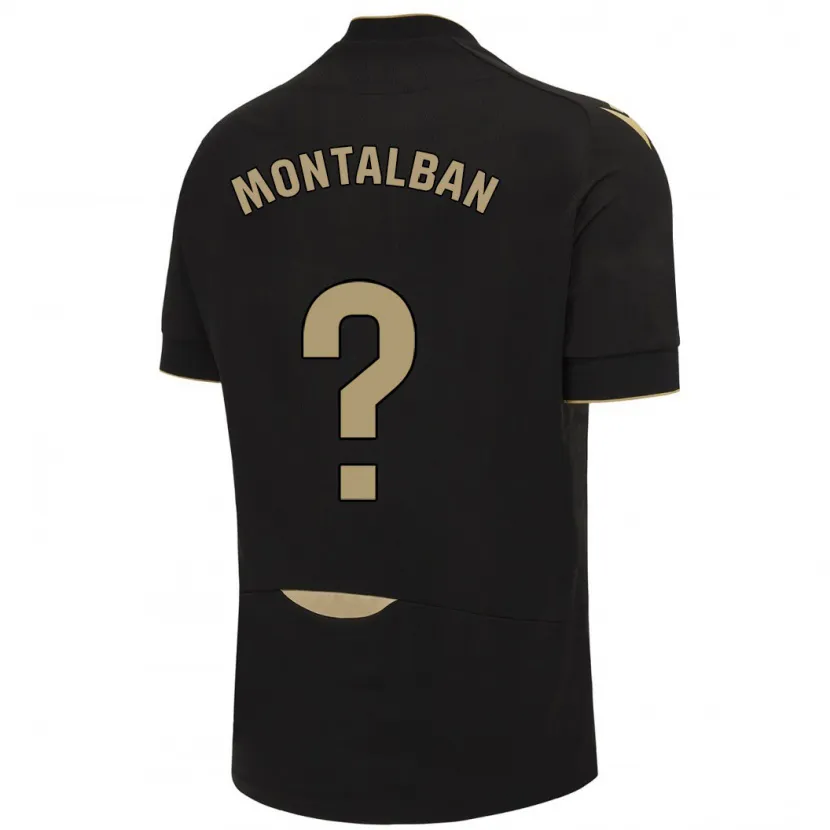 Danxen Niño Camiseta Sergio Montalbán #0 Negro 2ª Equipación 2023/24 La Camisa