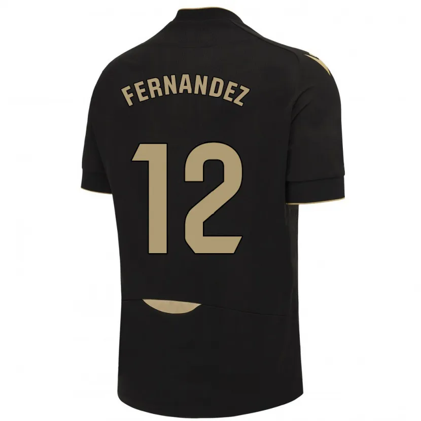 Danxen Niño Camiseta Sandra Fernández León #12 Negro 2ª Equipación 2023/24 La Camisa