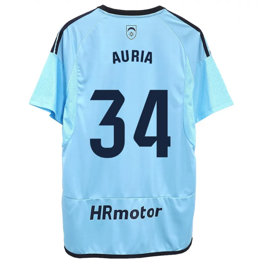 Danxen Niño Camiseta Miguel Auria #34 Azul 2ª Equipación 2023/24 La Camisa