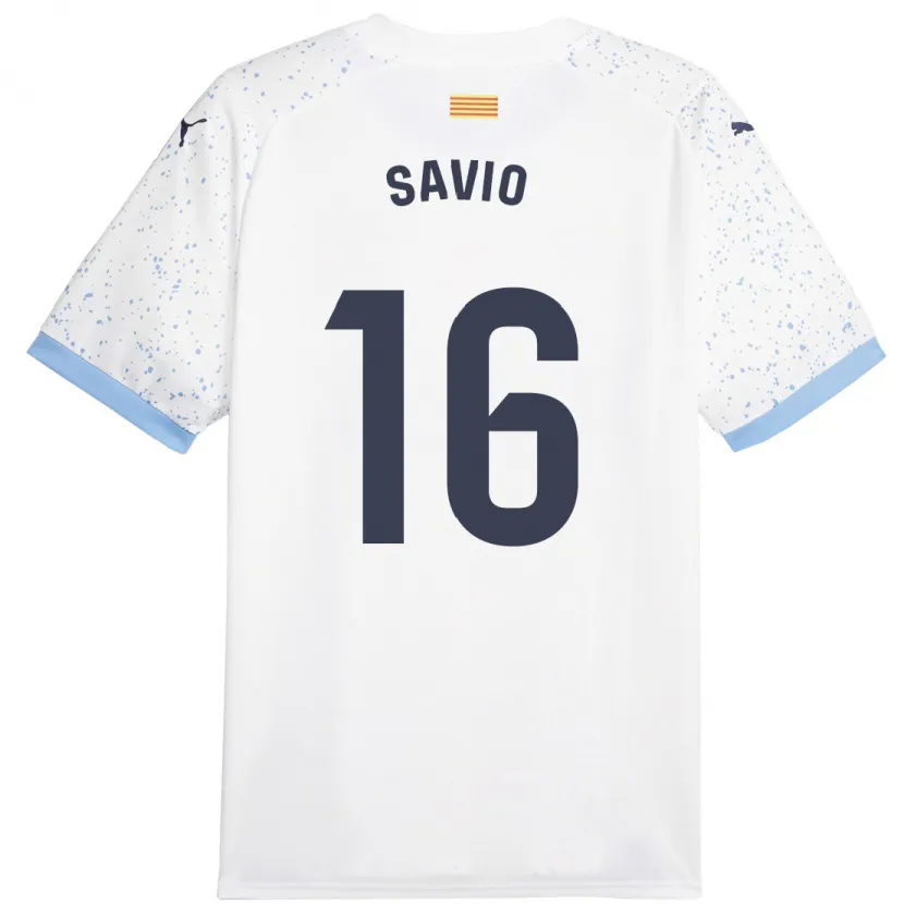 Danxen Niño Camiseta Sávio #16 Blanco 2ª Equipación 2023/24 La Camisa