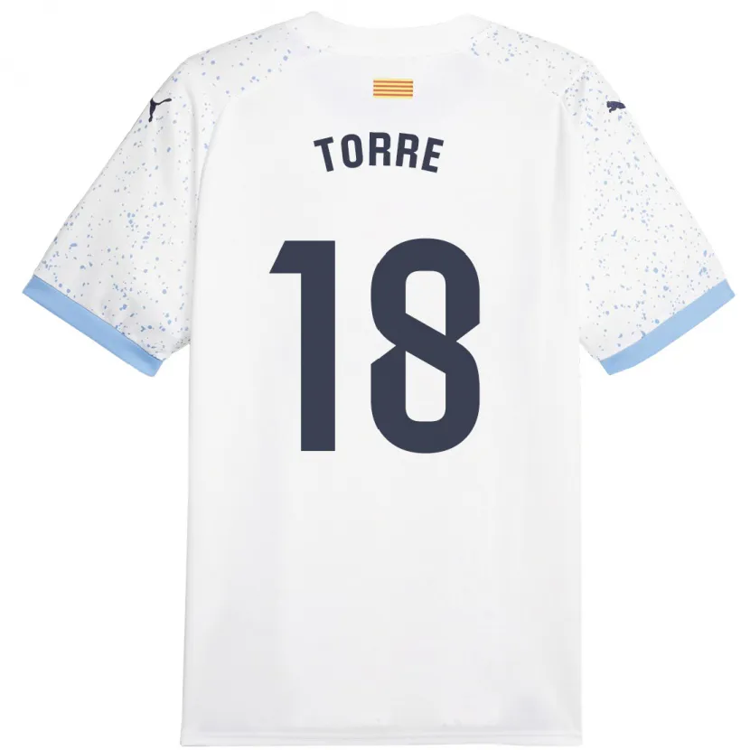 Danxen Niño Camiseta Pablo Torre #18 Blanco 2ª Equipación 2023/24 La Camisa