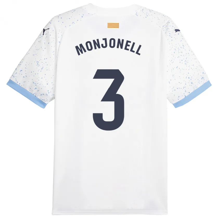 Danxen Niño Camiseta Eric Monjonell #3 Blanco 2ª Equipación 2023/24 La Camisa