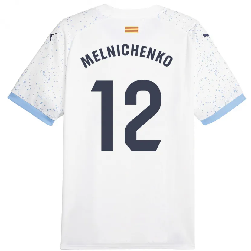 Danxen Niño Camiseta Dmytro Melnichenko #12 Blanco 2ª Equipación 2023/24 La Camisa