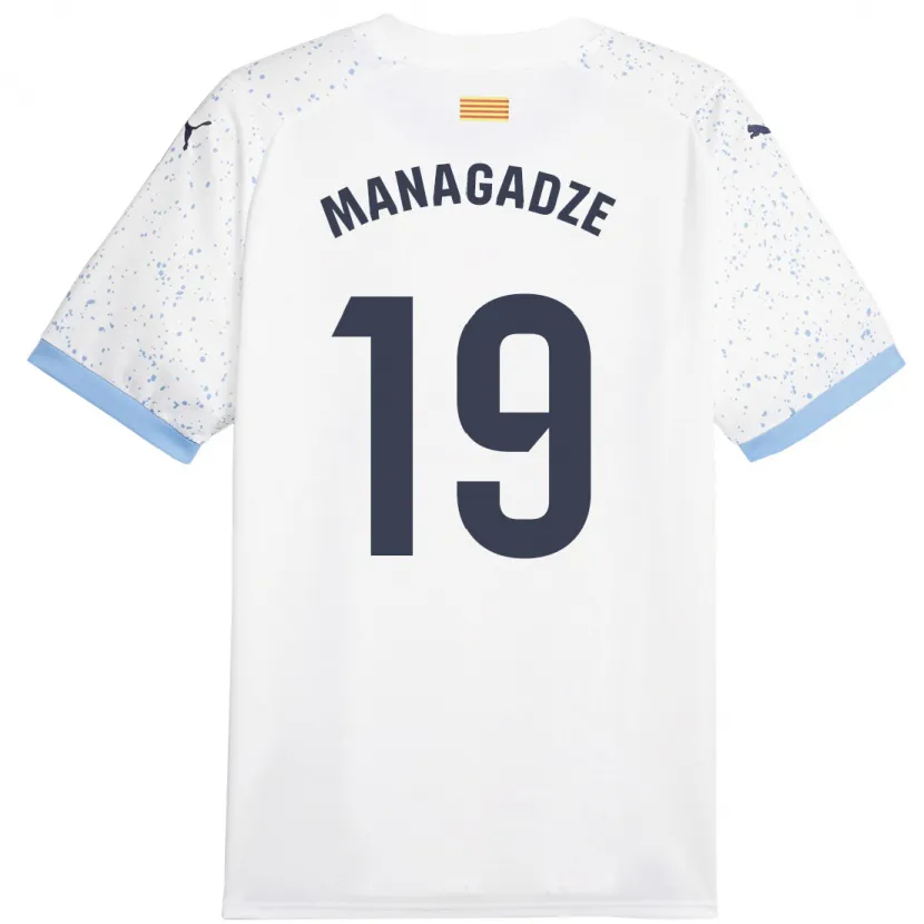 Danxen Niño Camiseta Luka Managadze #19 Blanco 2ª Equipación 2023/24 La Camisa