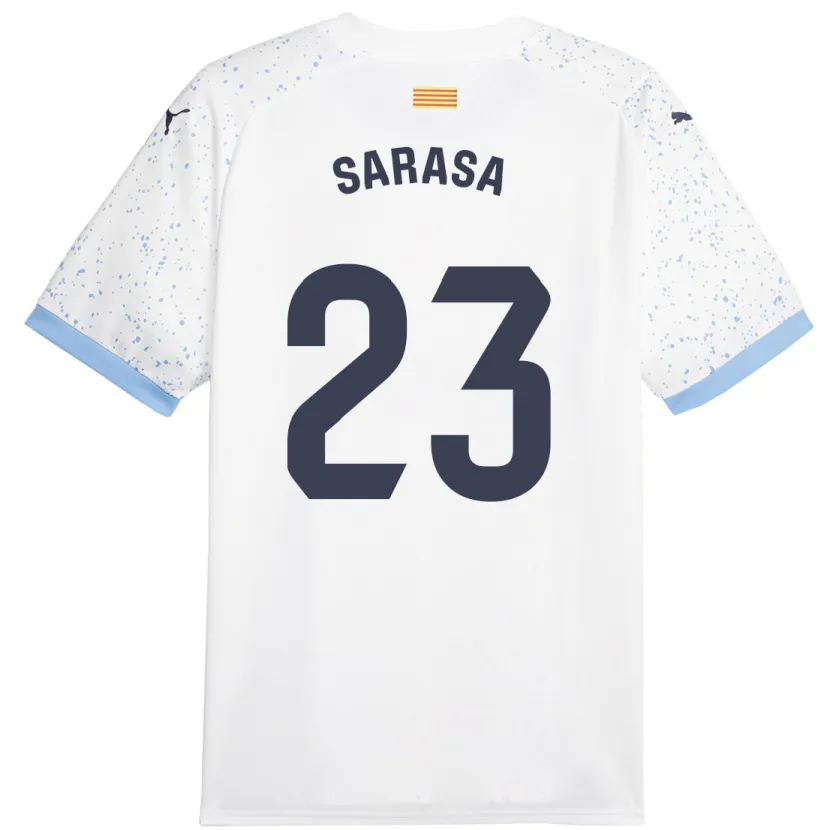 Danxen Niño Camiseta Javier Sarasa #23 Blanco 2ª Equipación 2023/24 La Camisa