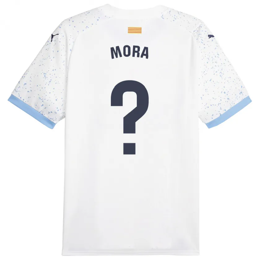 Danxen Niño Camiseta Adrià Mora #0 Blanco 2ª Equipación 2023/24 La Camisa