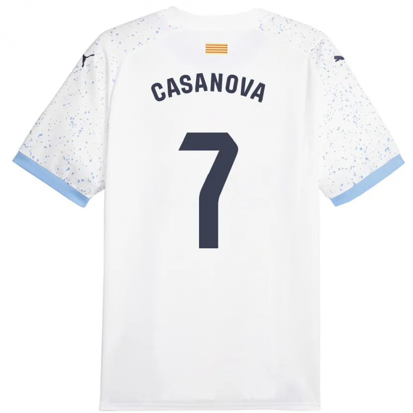 Danxen Niño Camiseta Àstrid Casanova #7 Blanco 2ª Equipación 2023/24 La Camisa