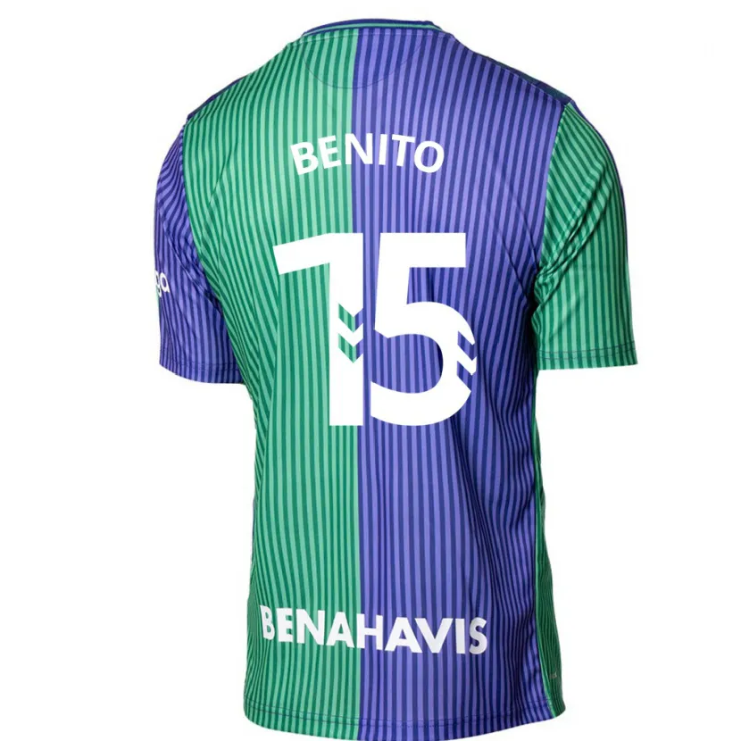 Danxen Niño Camiseta Iván Benito #15 Verde Azul 2ª Equipación 2023/24 La Camisa