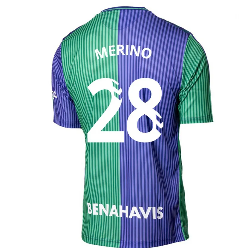 Danxen Niño Camiseta Izan Merino #28 Verde Azul 2ª Equipación 2023/24 La Camisa