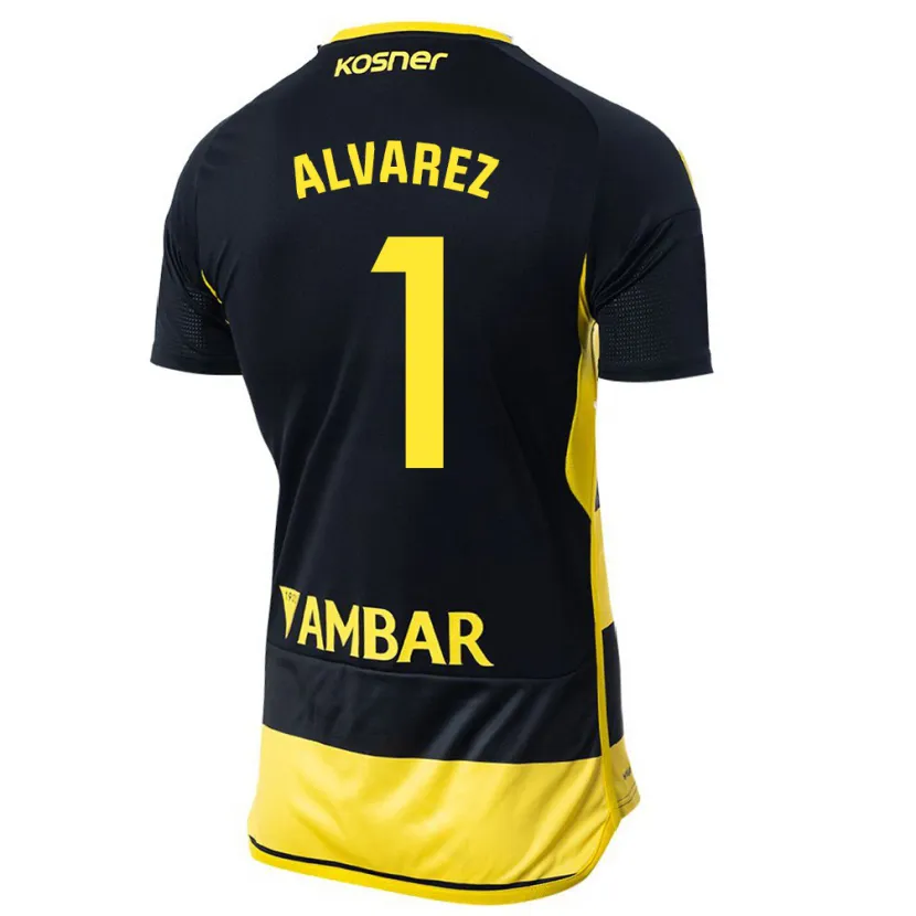 Danxen Niño Camiseta Cristian Álvarez #1 Negro Amarillo 2ª Equipación 2023/24 La Camisa