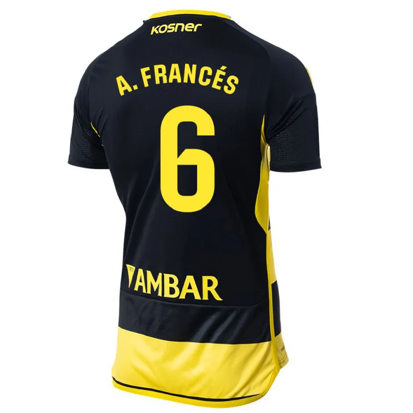 Danxen Niño Camiseta Alejandro Francés #6 Negro Amarillo 2ª Equipación 2023/24 La Camisa