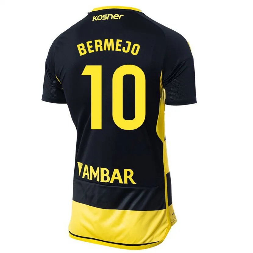 Danxen Niño Camiseta Sergio Bermejo #10 Negro Amarillo 2ª Equipación 2023/24 La Camisa