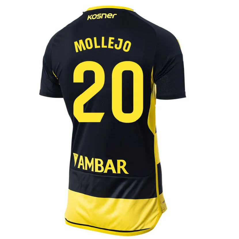 Danxen Niño Camiseta Víctor Mollejo #20 Negro Amarillo 2ª Equipación 2023/24 La Camisa