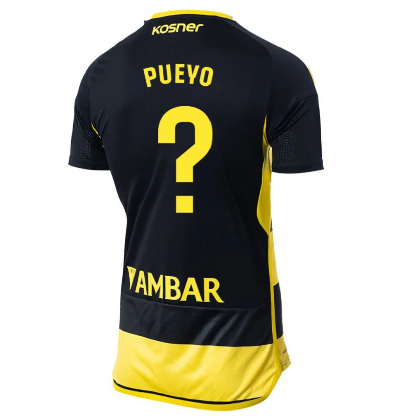 Danxen Niño Camiseta Alejandro Monserrate Pueyo #0 Negro Amarillo 2ª Equipación 2023/24 La Camisa