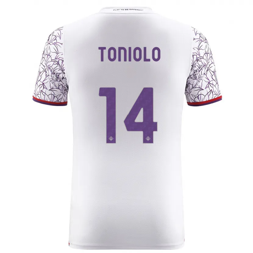 Danxen Niño Camiseta Martina Toniolo #14 Blanco 2ª Equipación 2023/24 La Camisa