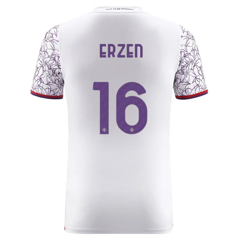 Danxen Niño Camiseta Kaja Eržen #16 Blanco 2ª Equipación 2023/24 La Camisa