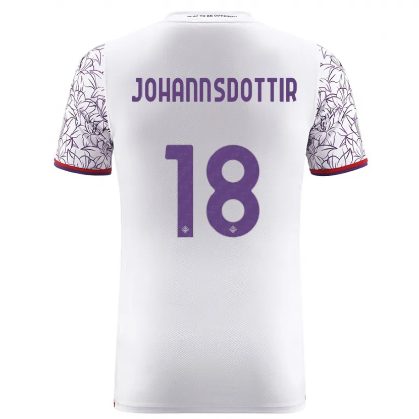 Danxen Niño Camiseta Alexandra Jóhannsdóttir #18 Blanco 2ª Equipación 2023/24 La Camisa