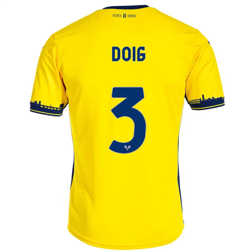 Danxen Niño Camiseta Josh Doig #3 Amarillo 2ª Equipación 2023/24 La Camisa