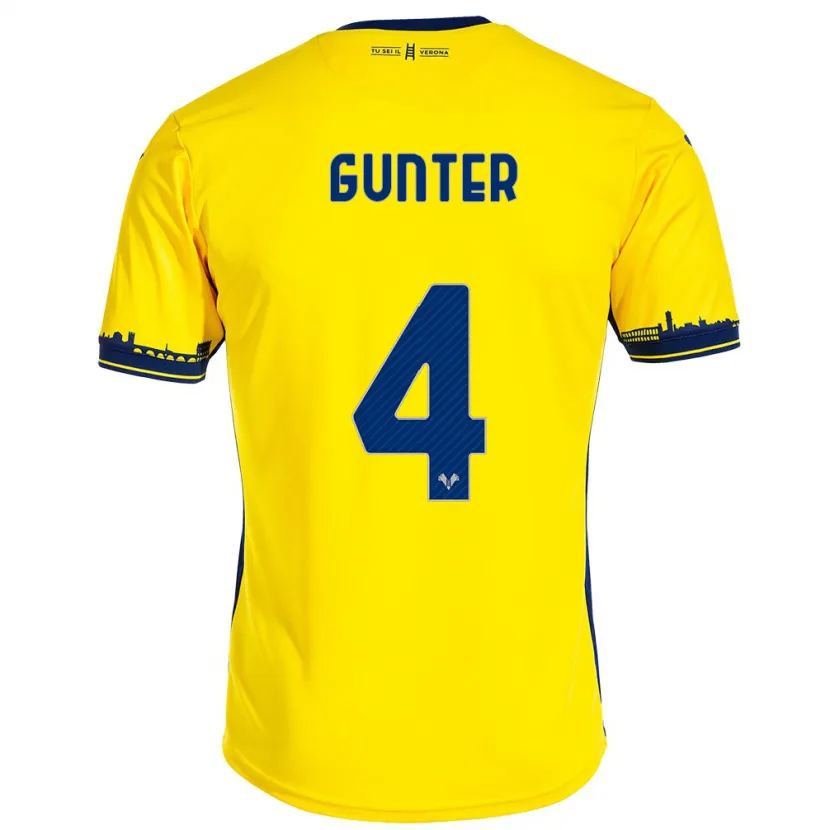 Danxen Niño Camiseta Koray Günter #4 Amarillo 2ª Equipación 2023/24 La Camisa