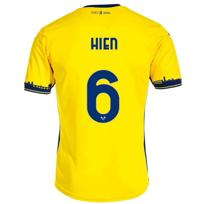 Danxen Niño Camiseta Isak Hien #6 Amarillo 2ª Equipación 2023/24 La Camisa