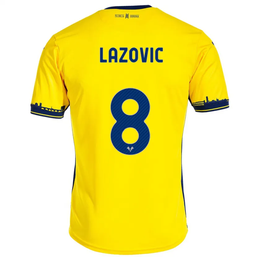 Danxen Niño Camiseta Darko Lazović #8 Amarillo 2ª Equipación 2023/24 La Camisa