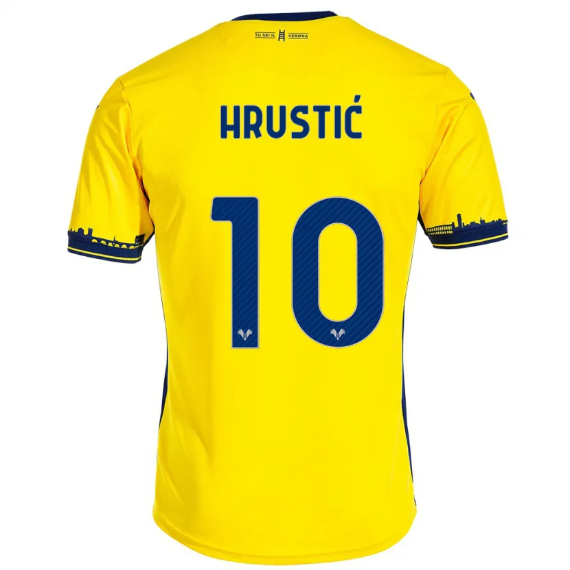 Danxen Niño Camiseta Ajdin Hrustić #10 Amarillo 2ª Equipación 2023/24 La Camisa