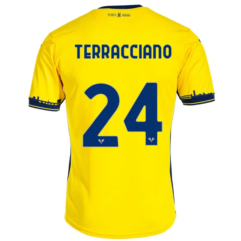 Danxen Niño Camiseta Filippo Terracciano #24 Amarillo 2ª Equipación 2023/24 La Camisa