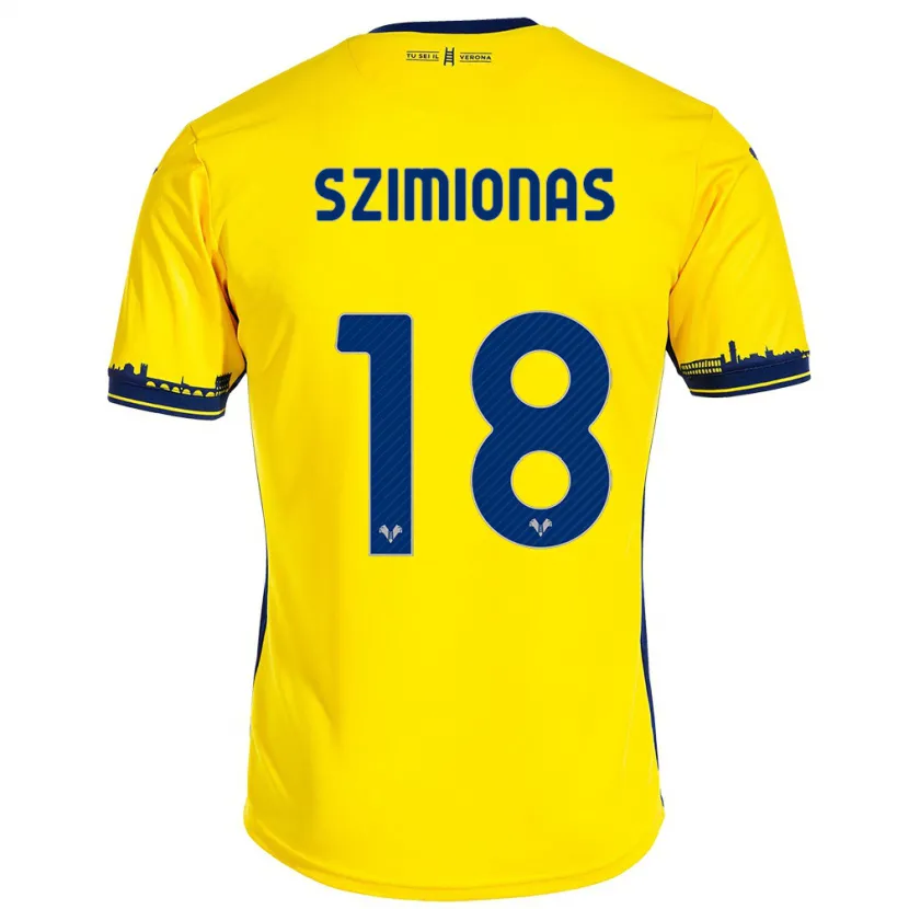 Danxen Niño Camiseta Luca Szimionas #18 Amarillo 2ª Equipación 2023/24 La Camisa