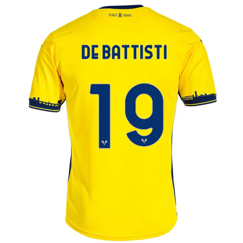 Danxen Niño Camiseta Davide De Battisti #19 Amarillo 2ª Equipación 2023/24 La Camisa