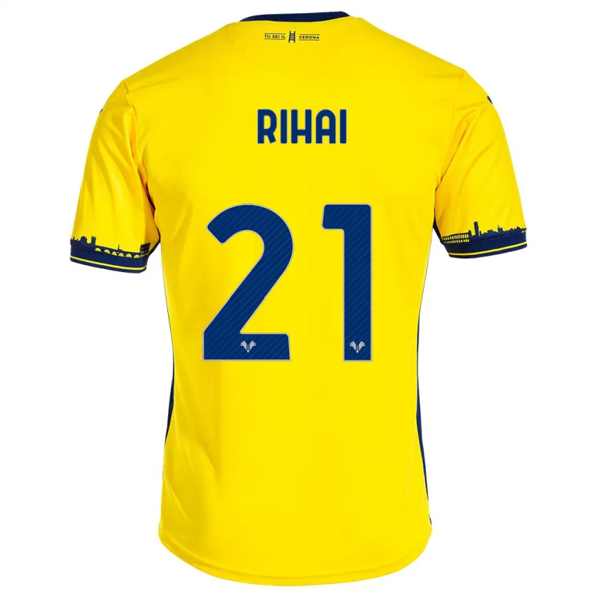 Danxen Niño Camiseta Aiman Rihai #21 Amarillo 2ª Equipación 2023/24 La Camisa