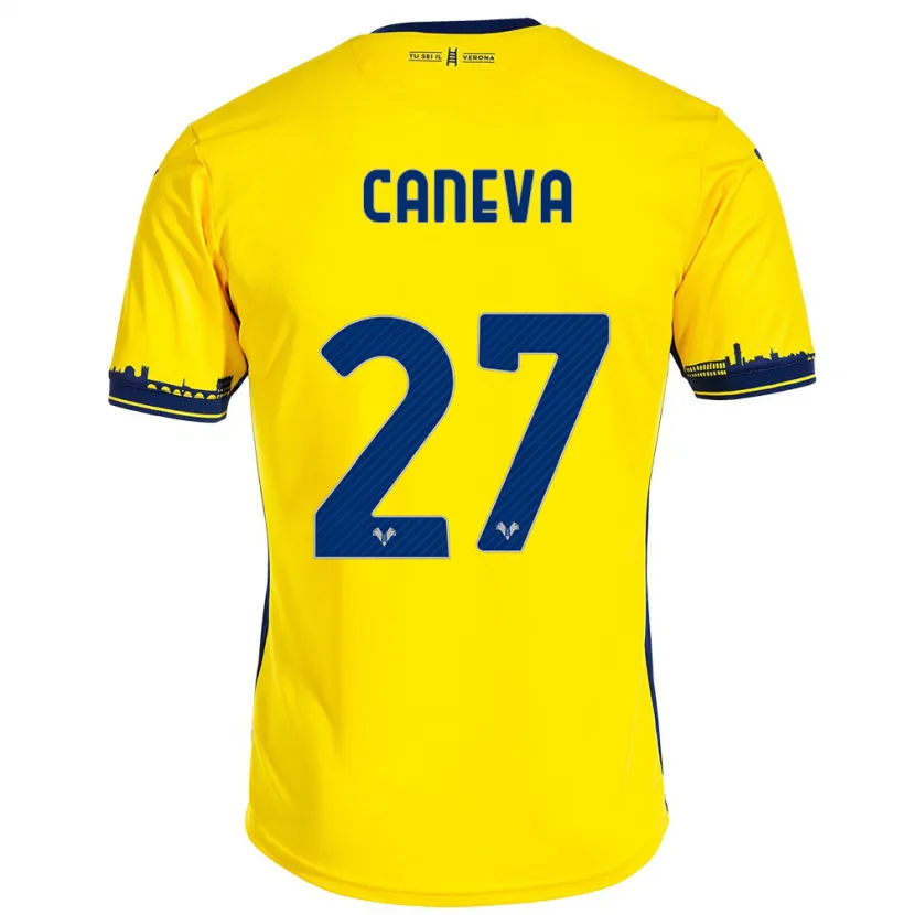 Danxen Niño Camiseta Elia Caneva #27 Amarillo 2ª Equipación 2023/24 La Camisa