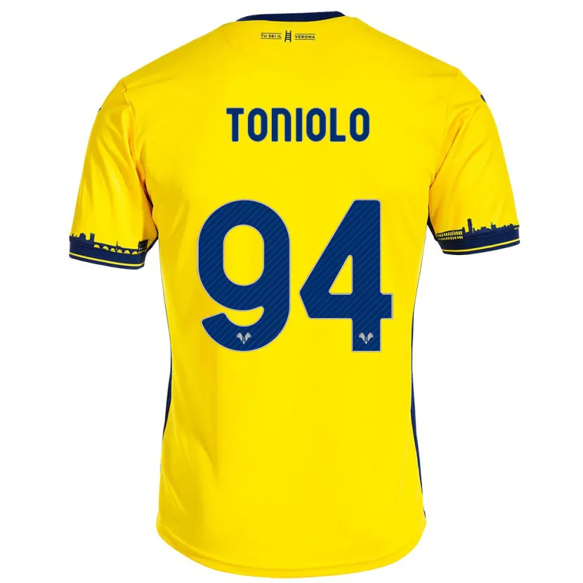 Danxen Niño Camiseta Giacomo Toniolo #94 Amarillo 2ª Equipación 2023/24 La Camisa