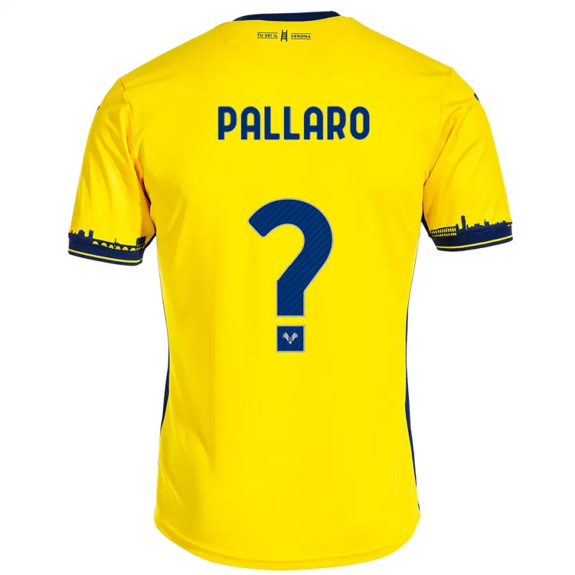 Danxen Niño Camiseta Alessandro Pallaro #0 Amarillo 2ª Equipación 2023/24 La Camisa