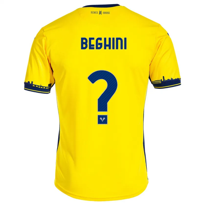 Danxen Niño Camiseta Alessandro Beghini #0 Amarillo 2ª Equipación 2023/24 La Camisa