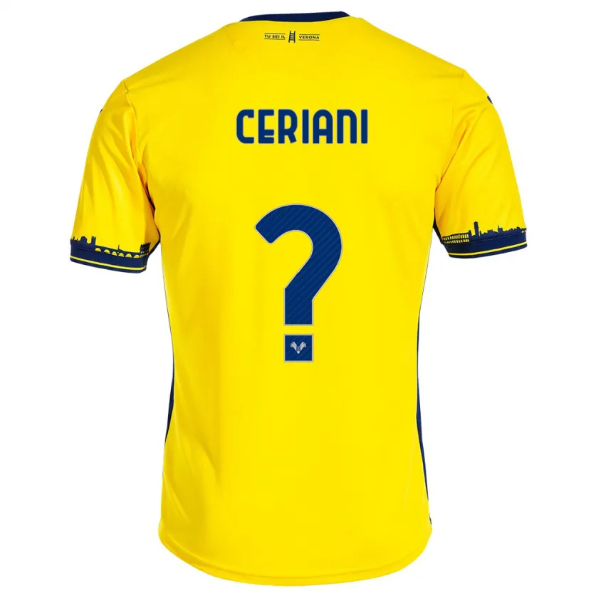 Danxen Niño Camiseta Filippo Ceriani #0 Amarillo 2ª Equipación 2023/24 La Camisa