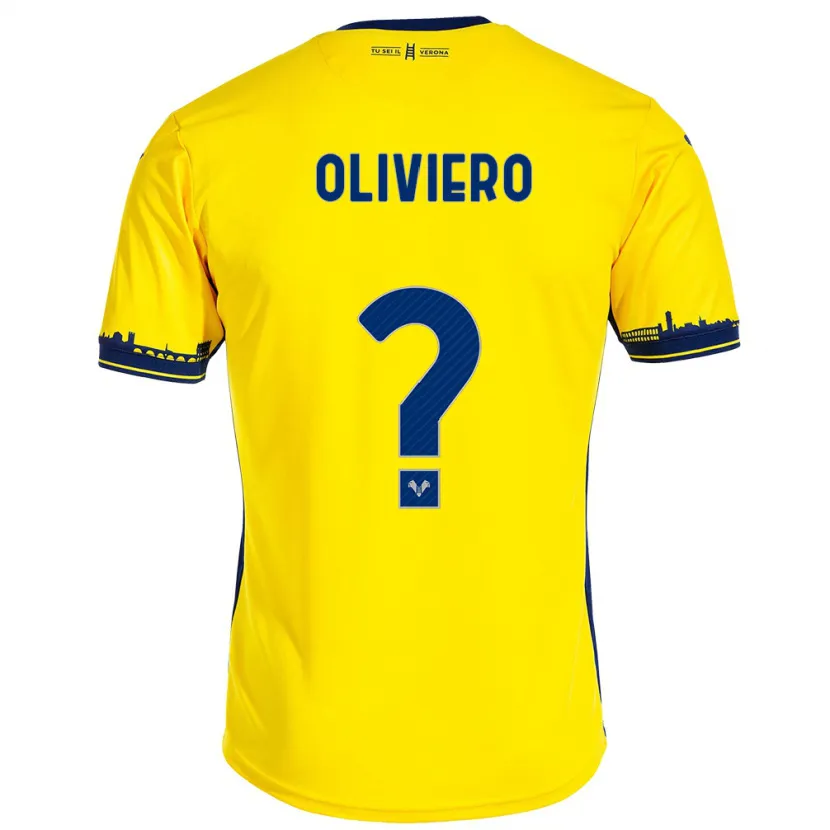 Danxen Niño Camiseta Davide Oliviero #0 Amarillo 2ª Equipación 2023/24 La Camisa