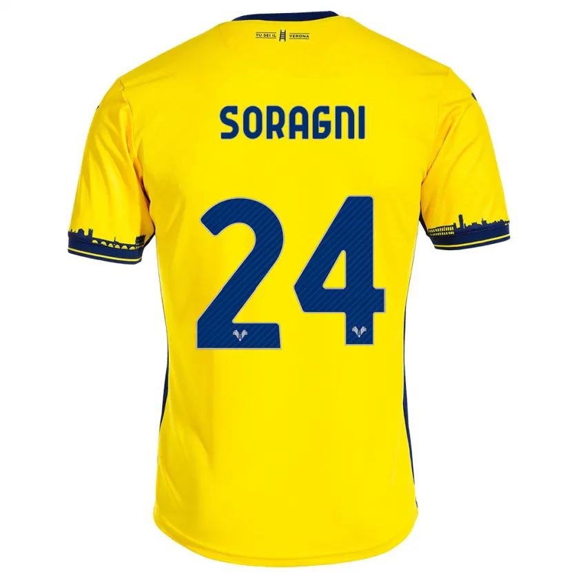 Danxen Niño Camiseta Alberto Soragni #24 Amarillo 2ª Equipación 2023/24 La Camisa