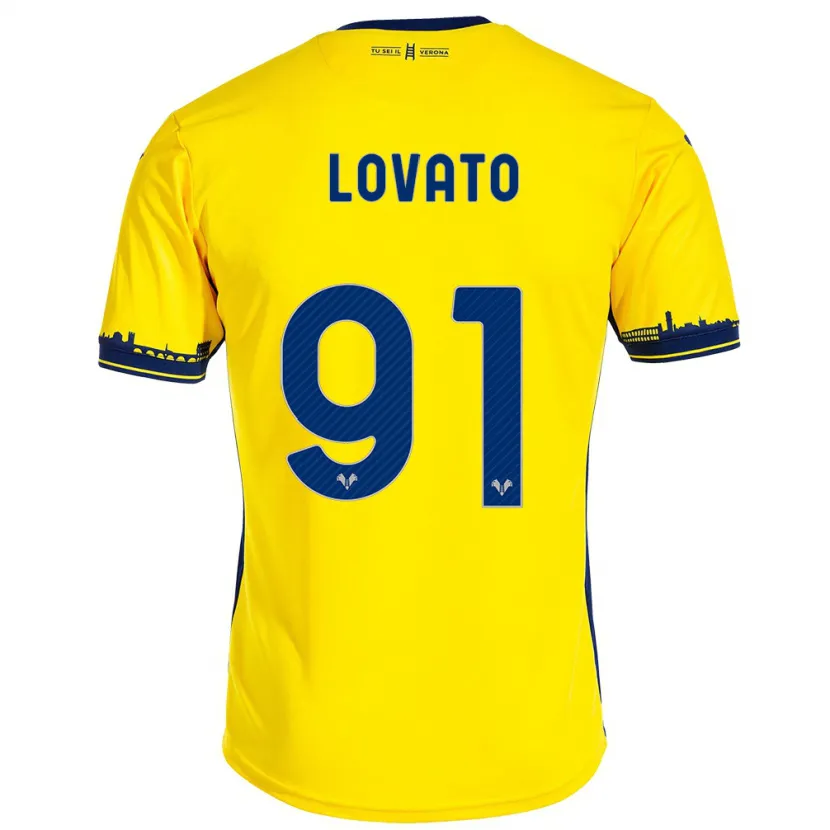 Danxen Niño Camiseta Enrico Lovato #91 Amarillo 2ª Equipación 2023/24 La Camisa