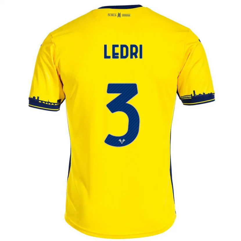 Danxen Niño Camiseta Michela Ledri #3 Amarillo 2ª Equipación 2023/24 La Camisa