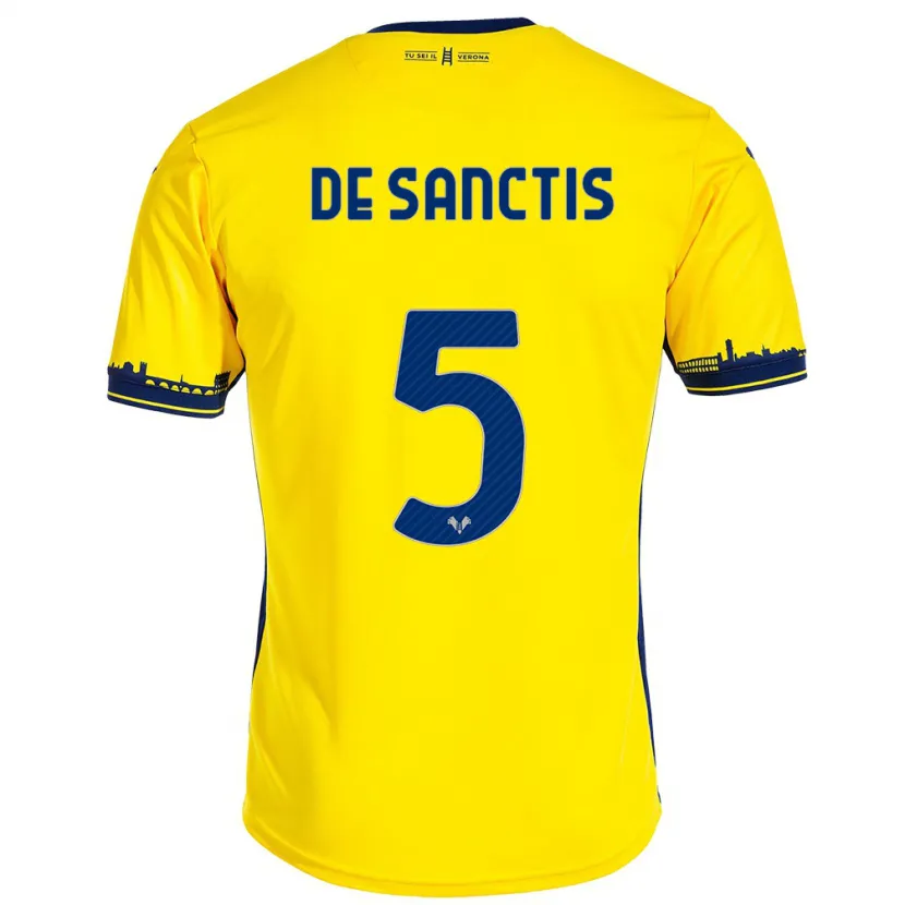 Danxen Niño Camiseta Aurora De Sanctis #5 Amarillo 2ª Equipación 2023/24 La Camisa