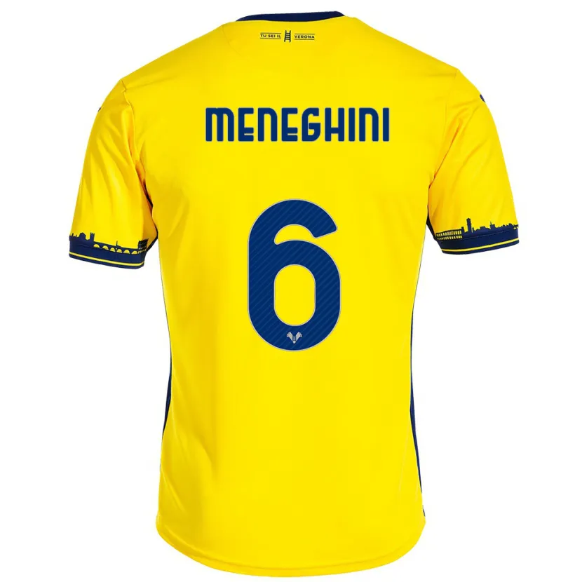 Danxen Niño Camiseta Sofia Meneghini #6 Amarillo 2ª Equipación 2023/24 La Camisa