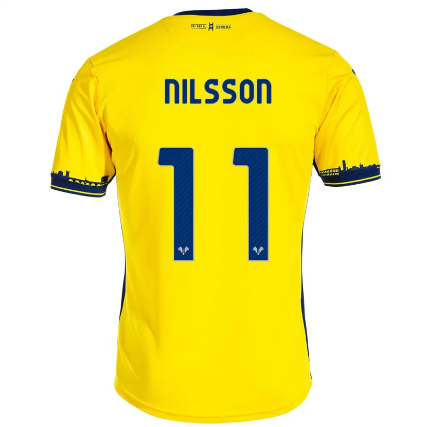 Danxen Niño Camiseta Sara Nilsson #11 Amarillo 2ª Equipación 2023/24 La Camisa